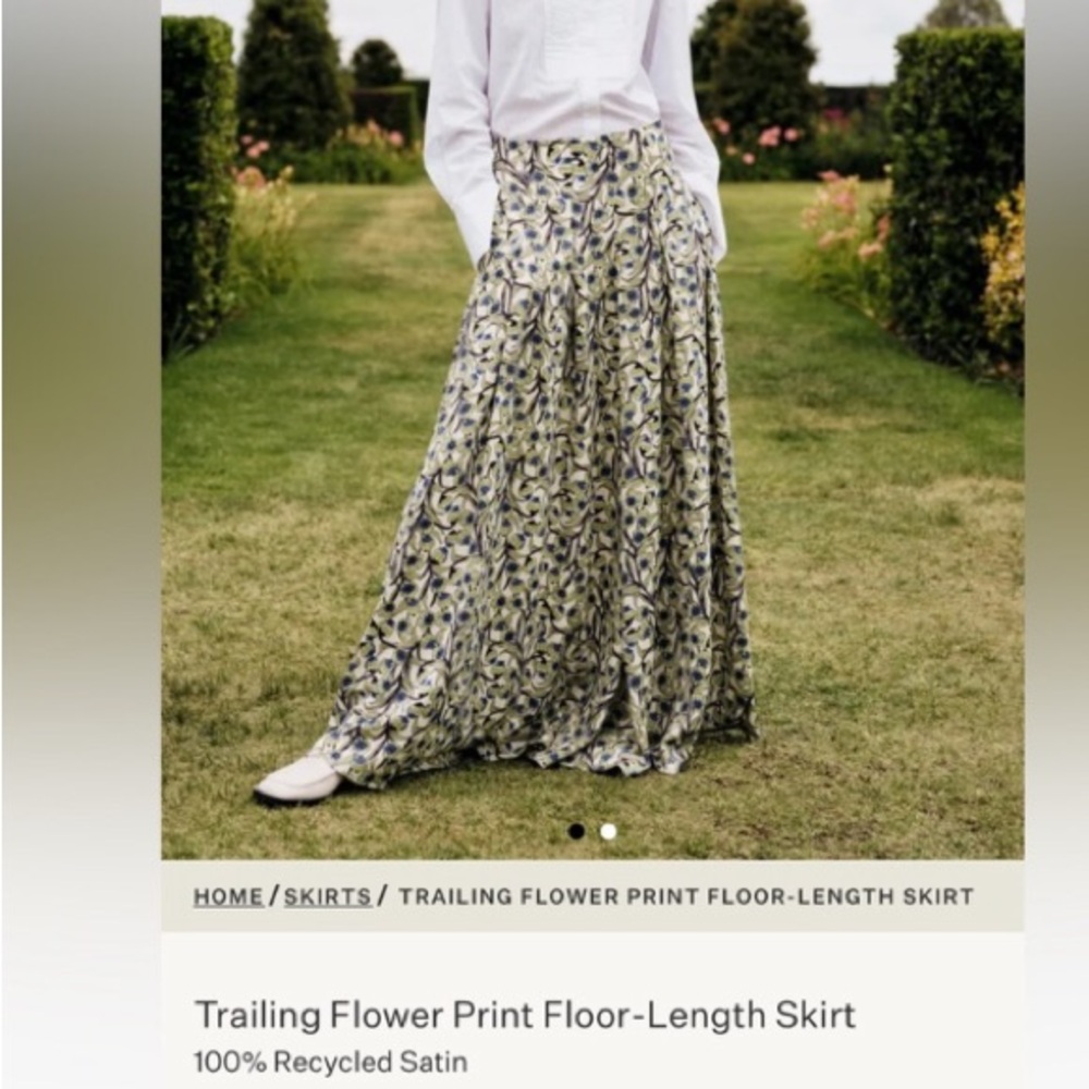 ME+EM Floral Maxi Skirt in Cream and Blue - Picture 4 of 13